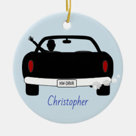 Ny chaufförmanligpersonlig julgransprydnad keramik