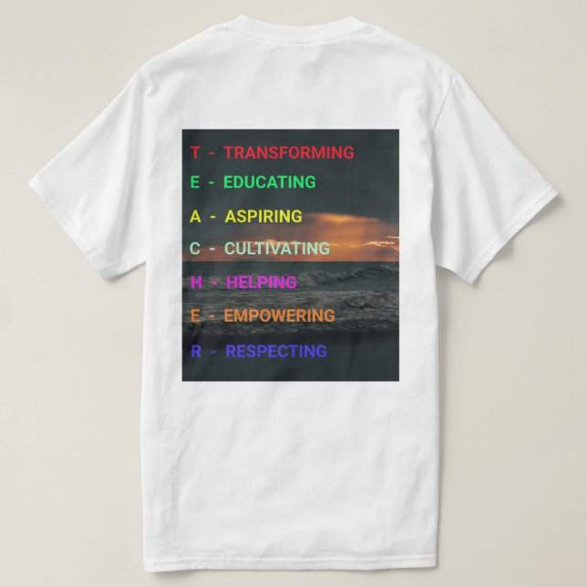 NY & Chic! Elegance Educator Teacher T-Shirts" T Shirt (Design baksida)