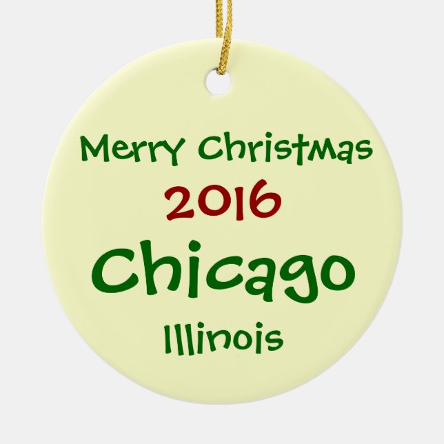 NY CHICAGO ILLINOIS GOD JULPRYDNAD 2016 JULGRANSPRYDNAD KERAMIK (Framsidan)