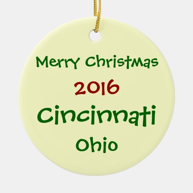 NY CINCINNATI OHIO GOD JULPRYDNAD 2016 JULGRANSPRYDNAD KERAMIK (Framsidan)
