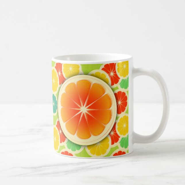 Ny citrusfruktdesign, gulligt färgrikt kaffemugg (Höger)