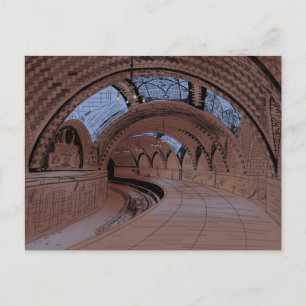 NY City Hall Tunnelbanan Station Illustration har Vykort