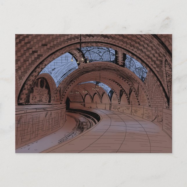 NY City Hall Tunnelbanan Station Illustration har  Vykort (Framsida)