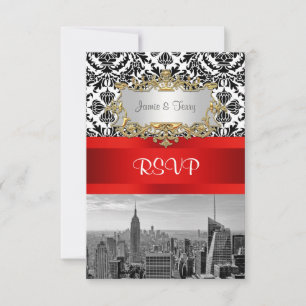 NY City Skyline BW 432 Damask RSVP 1 OSA Kort