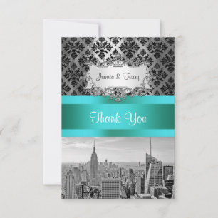 NY City Skyline BW B3 Damask F2 - Tack Kort