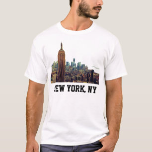NY City Skyline Empire state Byggande, LM 7 T Shirt