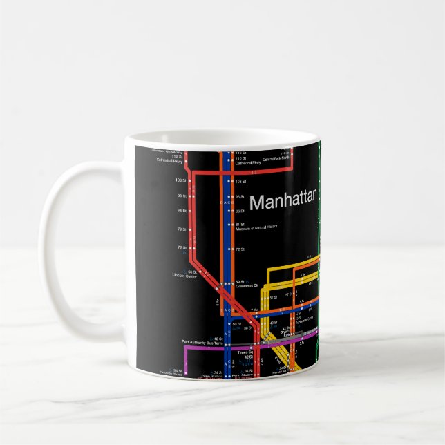 NY-City tunnelbanan karta Kaffemugg (Vänster)