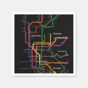 NY-City tunnelbanan karta Pappersservett