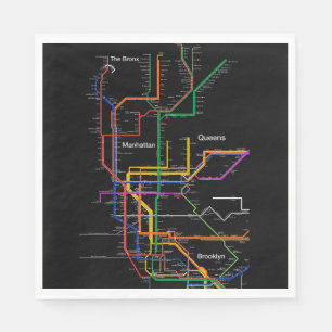 NY-City tunnelbanan karta Pappersservett