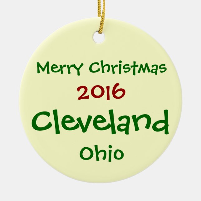NY CLEVELAND OHIO GOD JULPRYDNAD 2016 JULGRANSPRYDNAD KERAMIK (Framsidan)