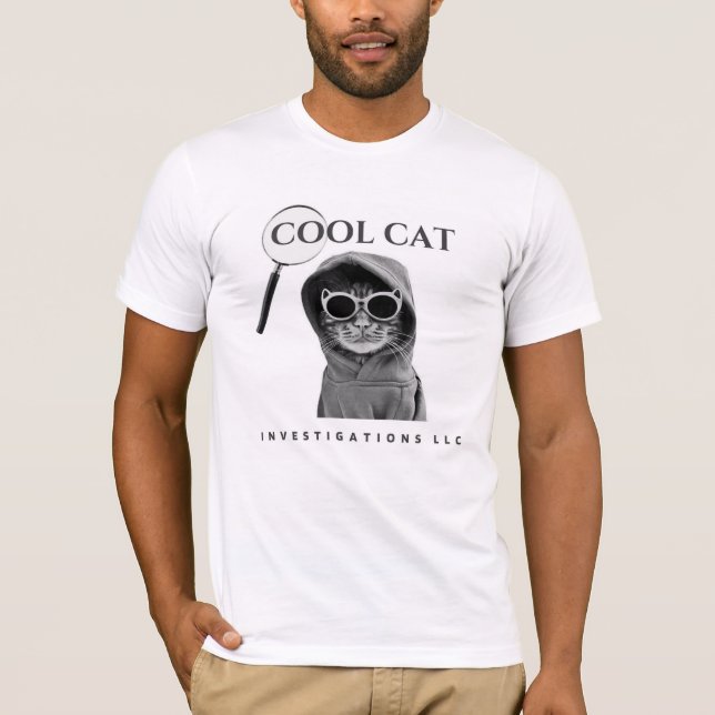 Ny Coola Katt-logotyp med mag-glastrans T Shirt (Framsida)