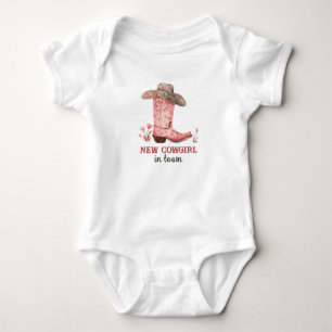 Ny Cowgirl i Stan Rosa Stövlar Söt Western T Shirt