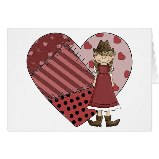 Ny Cowgirlkängor & hjärta - westernt land förbigår Hälsningskort (Framsidan Horizontal)