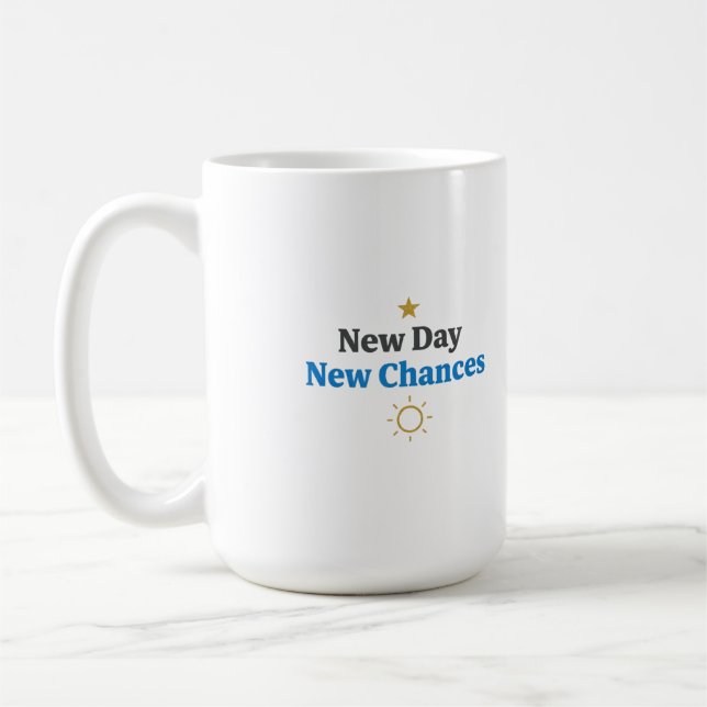 Ny Dag, Nya Chanser" Minimalistisk  Kaffemugg (Vänster)