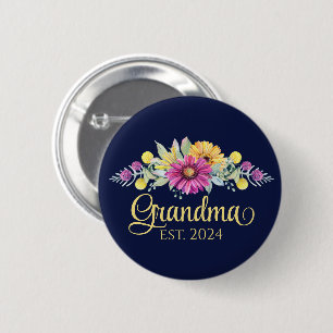 Ny Daisy av Grandma Elegant Blommigt Solros Knapp