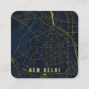 Ny Delhi Indien Stadskarta & Anpassad text Fyrkantigt Visitkort