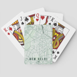 Ny Delhi Indien Stadskarta Minimalistisk Design Casinokort
