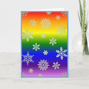 Ny design, Elegant Gay Jul Rainbow flagga Helgkort