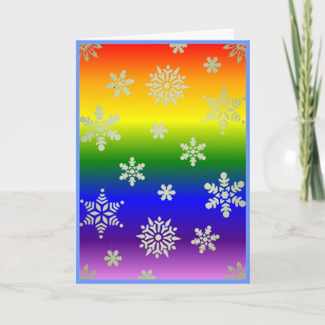 Ny design, Elegant Gay Jul Rainbow flagga Helgkort (Framsida)