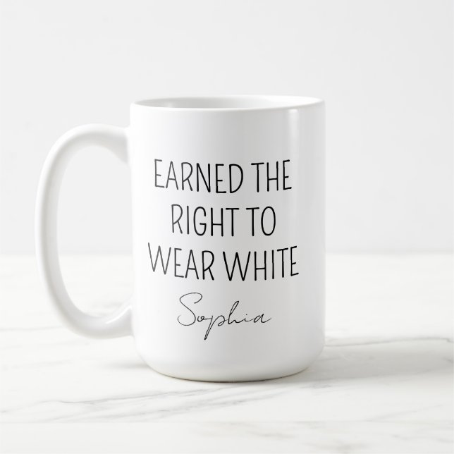 Ny doktorsgåva, personlig vitrocksceremoni kaffemugg (Vänster)