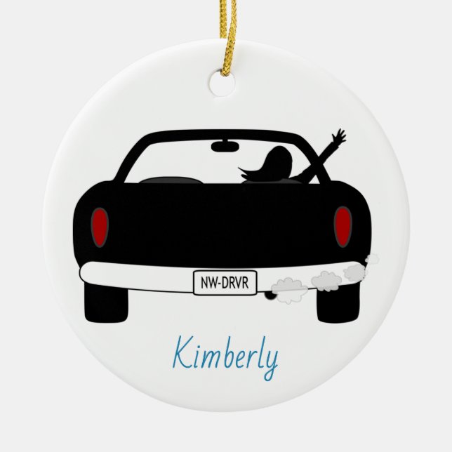 Ny drivrutin för HÖGER, handhållare, hondjur Julgransprydnad Keramik (Framsidan)