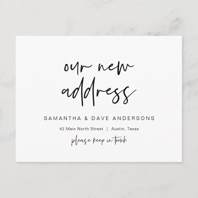 Ny dröm hemadress tillkännagivande, Modern Postca Vykort (Framsida)