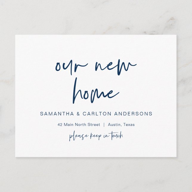 Ny drömhemsadress tillkännagivande, Modern  Vykort (Framsida)