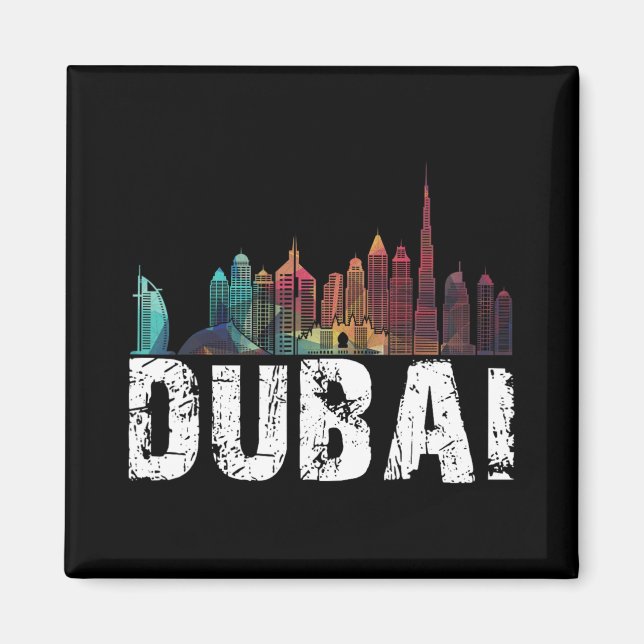 Ny Dubai Love Skyline Uni För Semester I Dubai  Magnet (Framsidan)