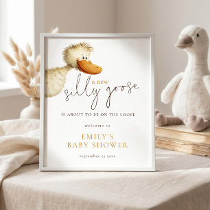 Ny dum gås på lös Welcome Baby Shower Poster