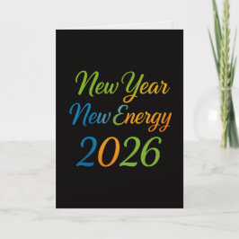 Ny energi fräsch start 2026 Färgglad motivation Helgkort