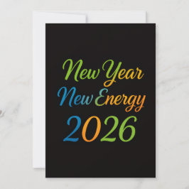 Ny Energi Frisk Start 2026 Färgglad Motivation Julkort