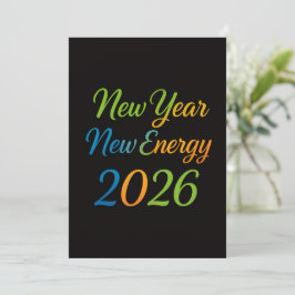 Ny Energi Frisk Start 2026 Färgglad Motivation Julkort
