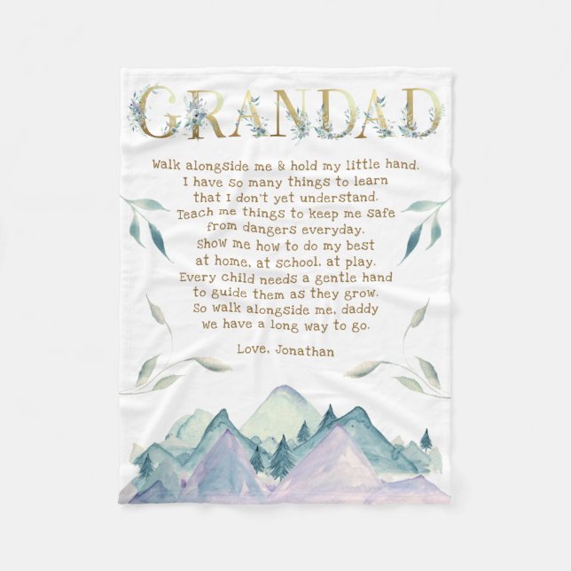 Ny farfar-Dikt från Grandchild Fleece Blanket (Framsidan)