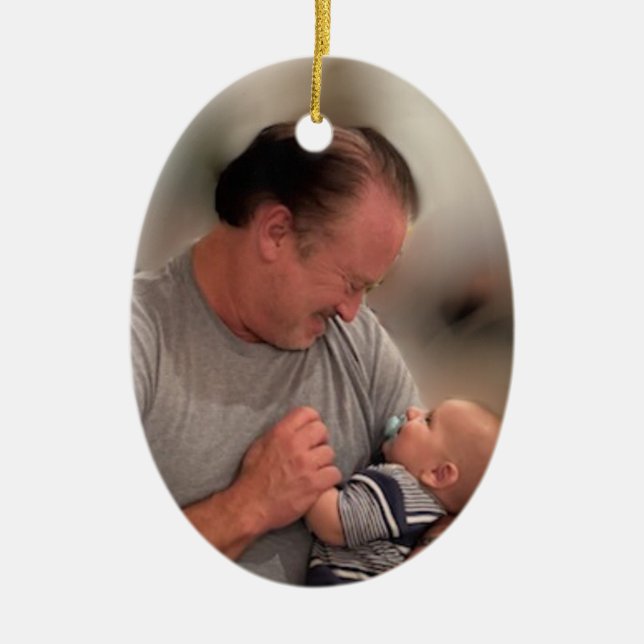 Ny farfar Dubbla Sided Porcelain Helgdag Julgransprydnad Keramik (Framsidan)