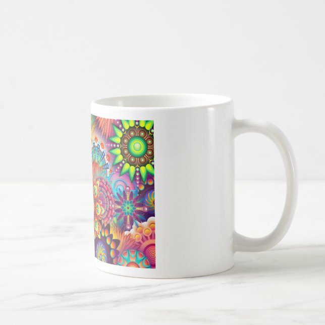 Ny färgstark Abstrakt BackGround Kaffemugg (Höger)