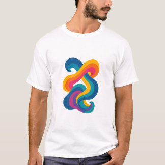 Ny färgstark, abstrakt design t shirt