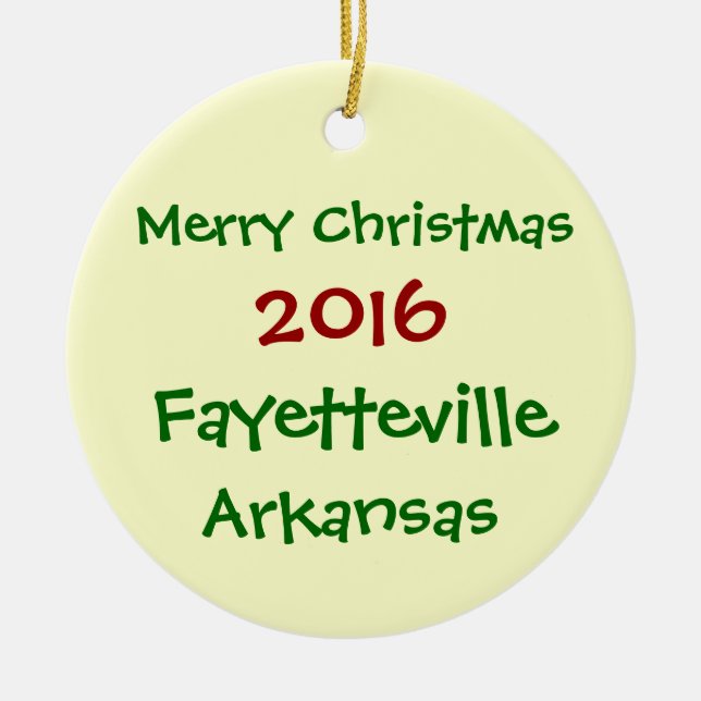 NY FAYETTEVILLE ARKANSAS JULPRYDNAD 2016 JULGRANSPRYDNAD KERAMIK (Framsidan)