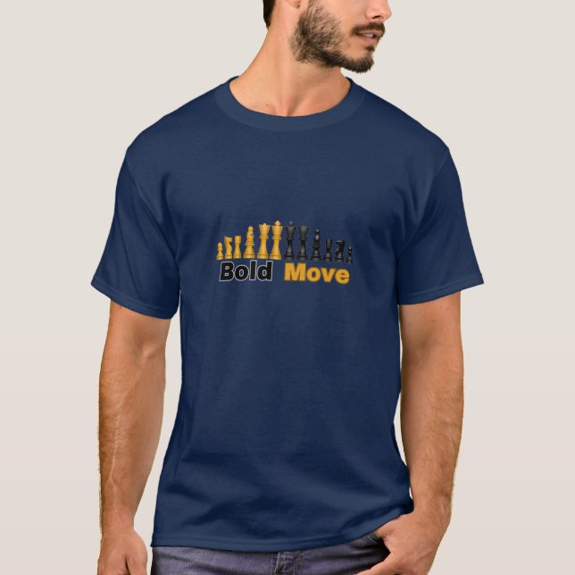 NY! Fet flytt - schack T-Shirt - Flottblå (Framsida)
