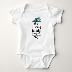 Ny fiskekamrat som snart kommer till baby t shirt