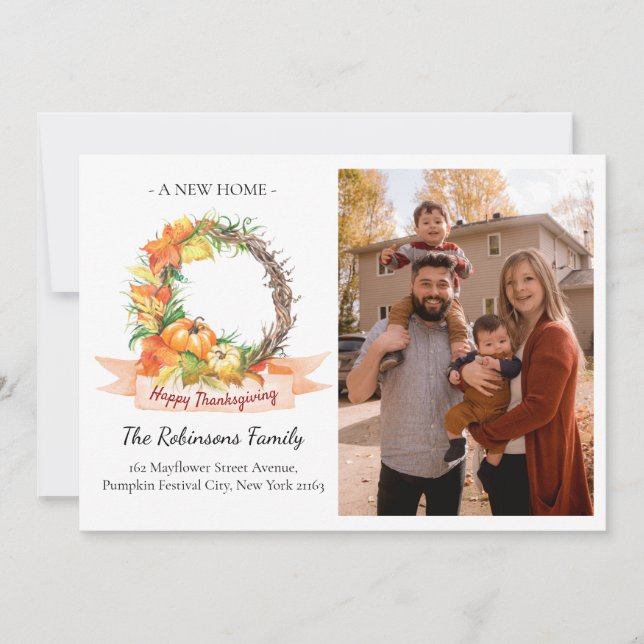 Ny Flytta för foto-Thanksgiving, Pumpkin Meddelande (Framsida)
