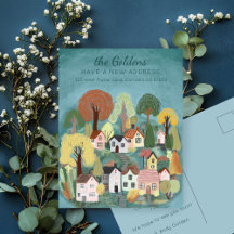 Ny Flytta i Adress  Cute Land Village Art