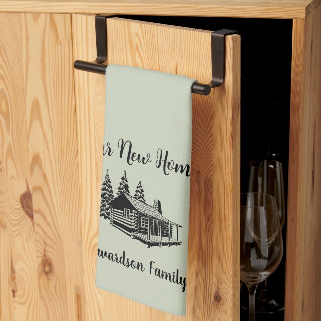 Ny flytta i hemmet till den nya hemfamiljen namn kökshandduk (Thirds Fold)