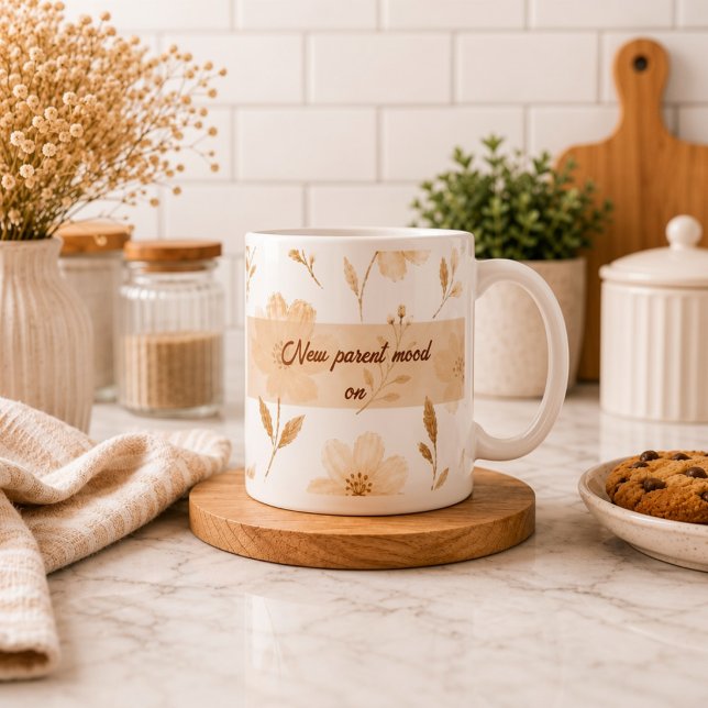 Ny Förälderstämning  Blommig Kaffemugg Jumbo Mugg (Skapare uppladdad)