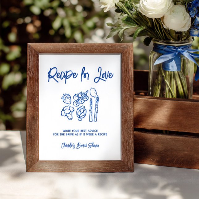 Ny från Marknaden Bröllopsfestrådskylt (Fresh Off The Market Bridal Shower Advice Sign)
