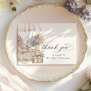 Ny från Marknadens Blomsterkärra Bröllopsdusch Tack Kort