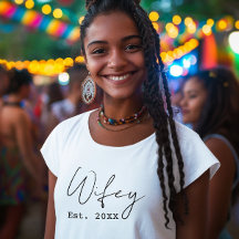 Ny fru "Wifey" Enkel Elegant Skrift År Est.