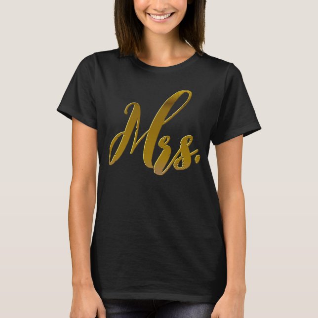 Ny frun, ny Bride, Metallic Gold Foil Text Tee (Framsida)