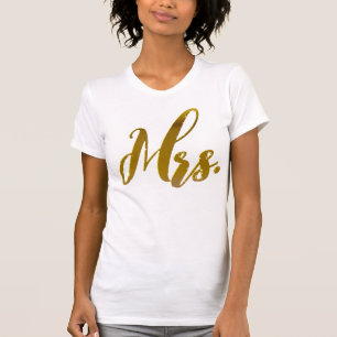 Ny frun, ny Bride, Metallic Gold Foil Text Tee Shirt