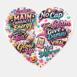 Ny generation klistermärken. hjärtformat klistermärke