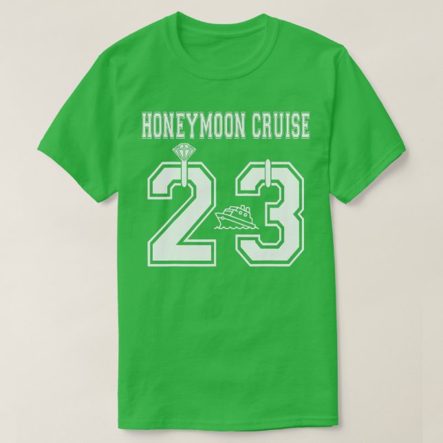 Ny gifta 2023 Honeymoon Cruise Newlyweds Wife T Shirt (Design framsida)